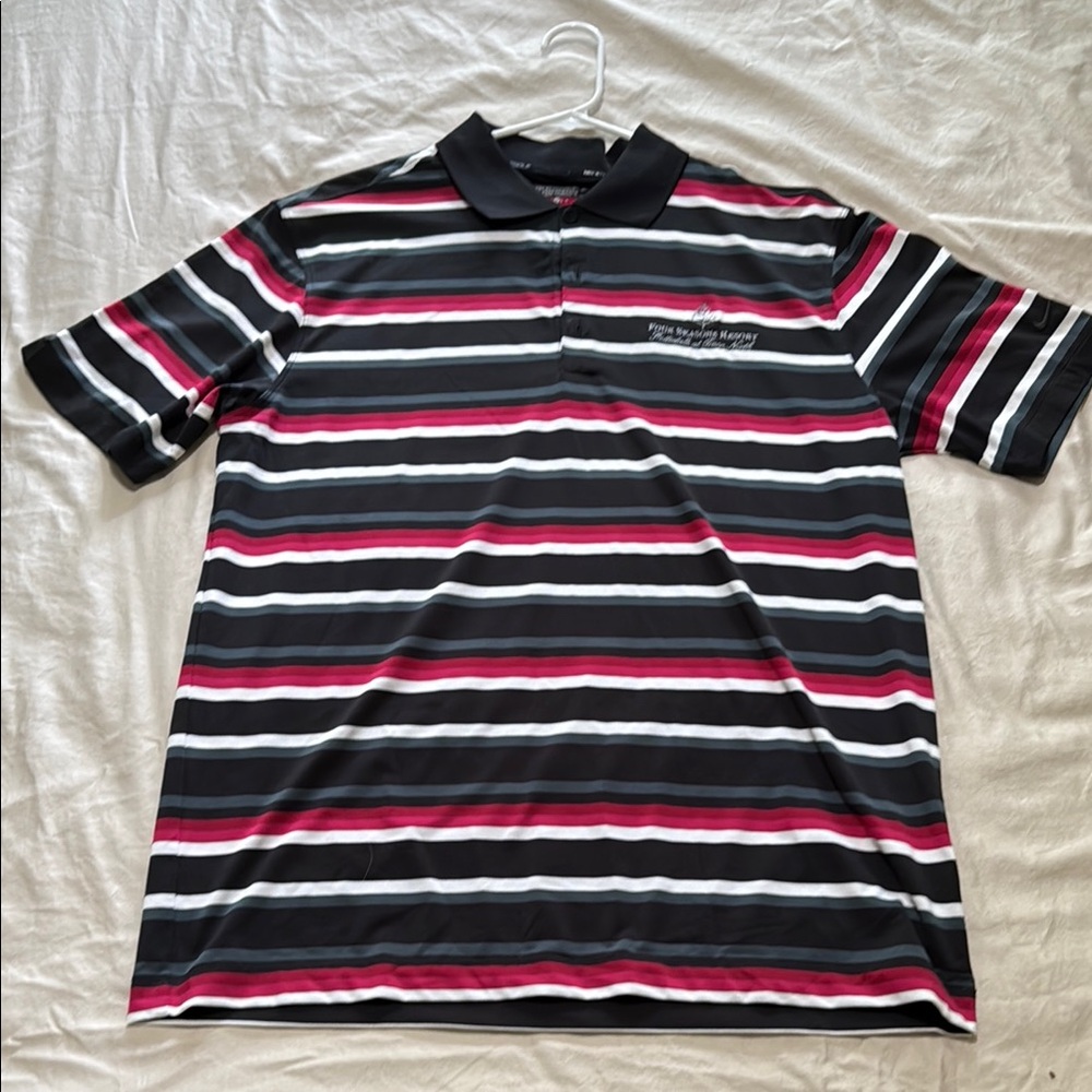 Nike Black and Red Polo Shirt Classic Style